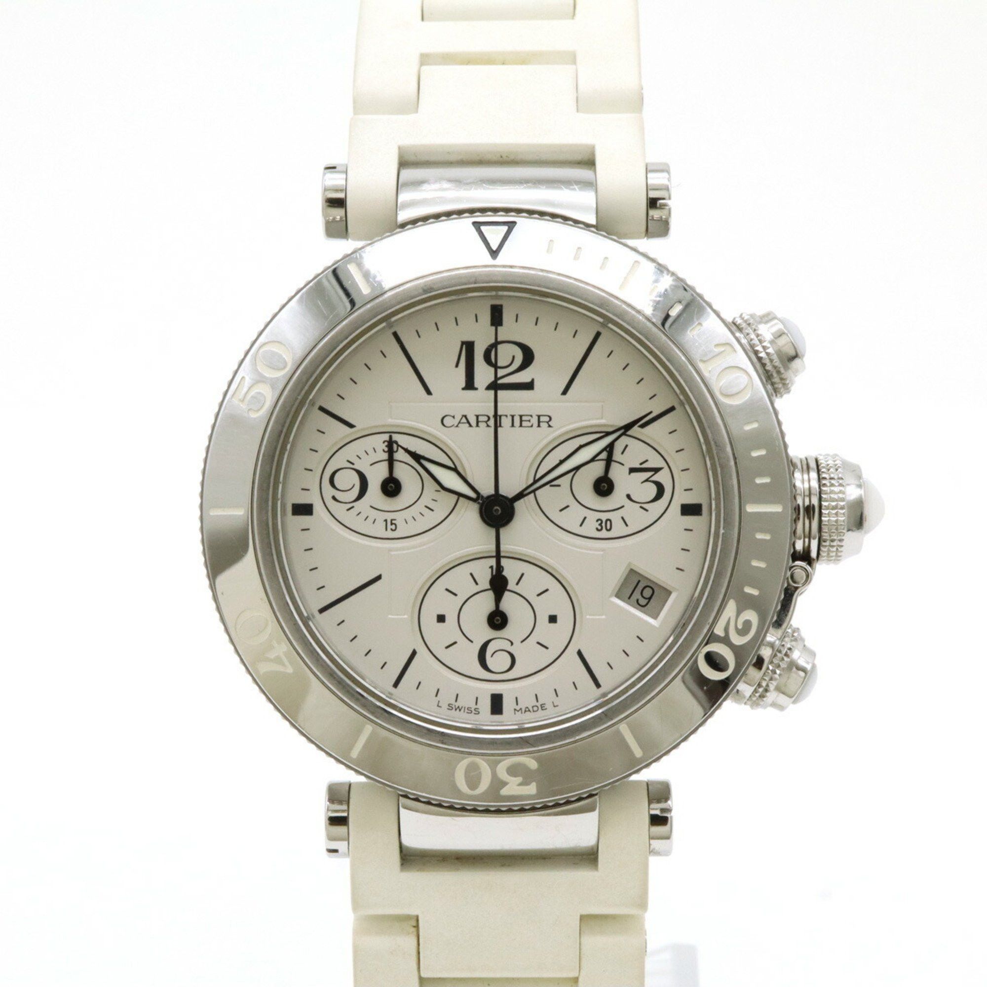 Cartier Cartier Pasha Silver Dial AT Automatic Boys Ladies Unisex Watch W3140005 Size ONE SIZE - 5 Thumbnail