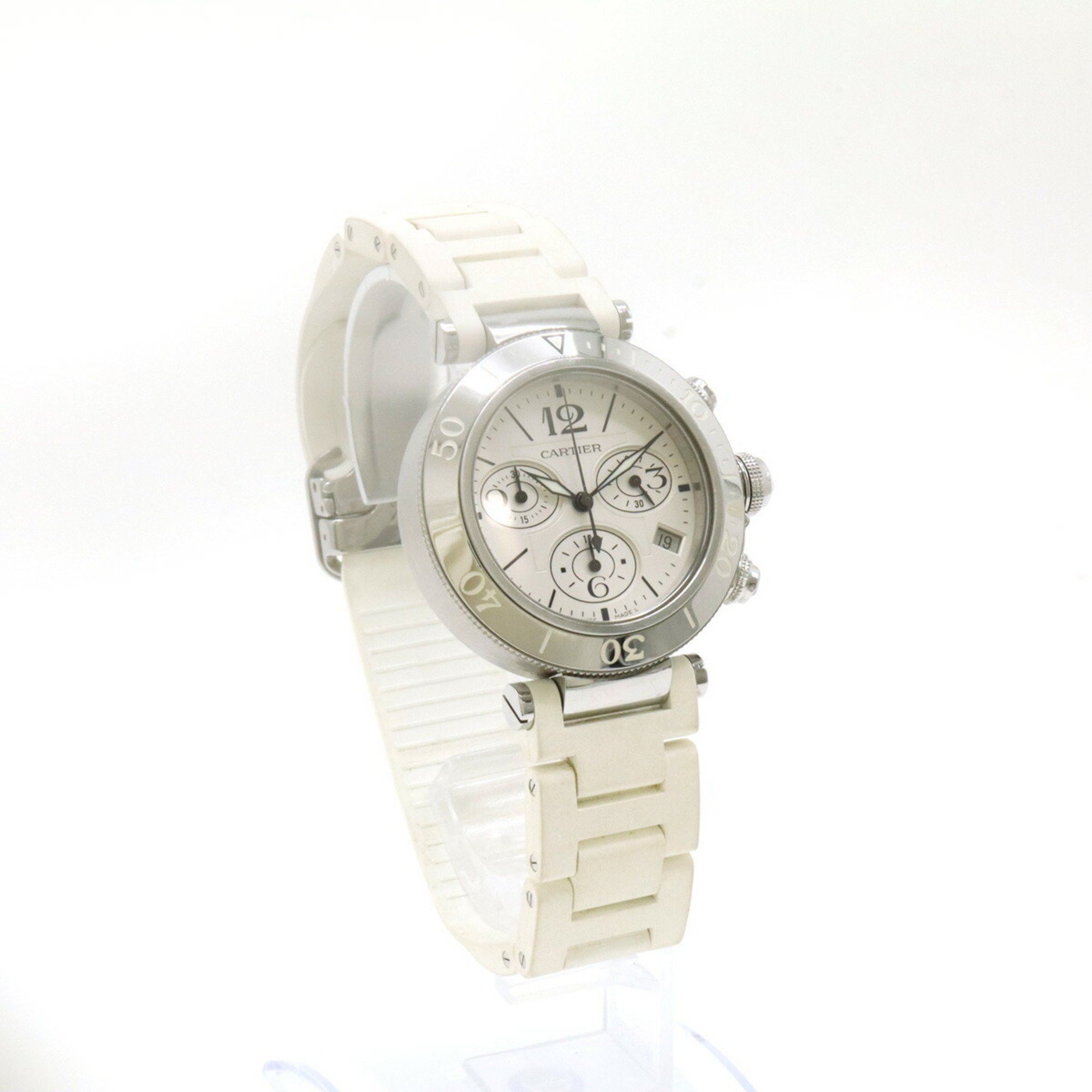 Cartier Cartier Pasha Silver Dial AT Automatic Boys Ladies Unisex Watch W3140005 Size ONE SIZE - 4 Thumbnail