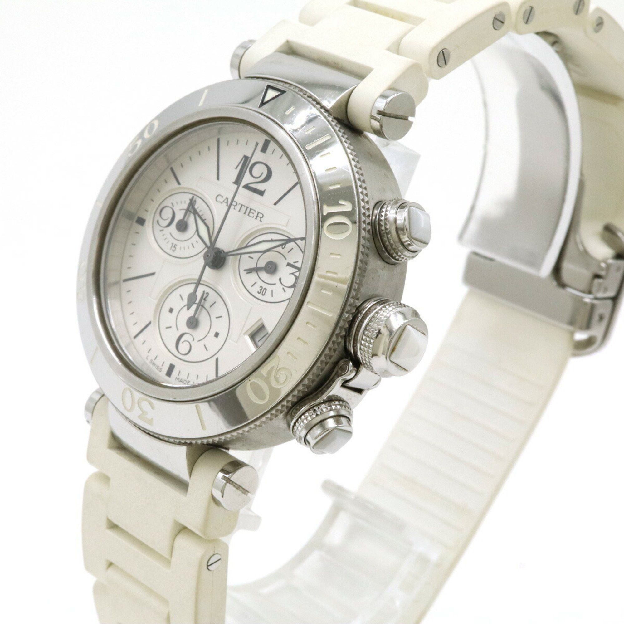 Cartier Cartier Pasha Silver Dial AT Automatic Boys Ladies Unisex Watch W3140005 Size ONE SIZE - 6 Thumbnail
