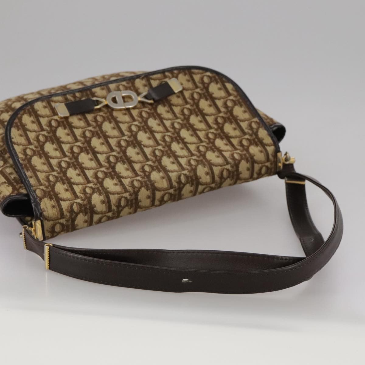 Dior Trotter Brown Canvas Shoulder Bag (Pre-Owned) Size ONE SIZE - 5 Thumbnail