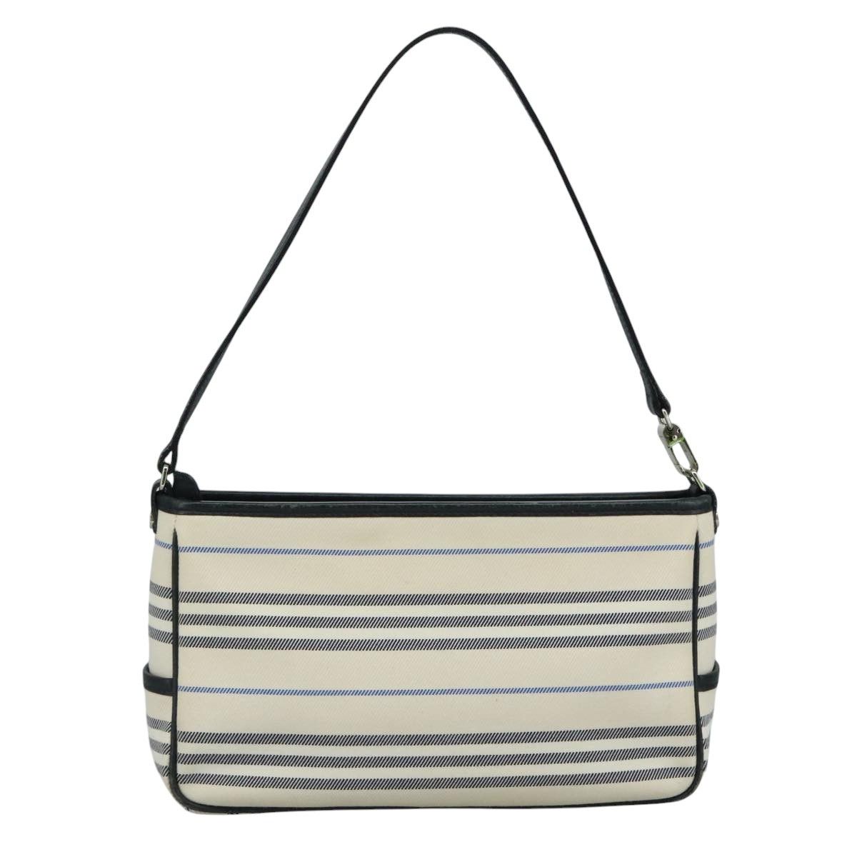 Burberry White Canvas Shoulder Bag (Pre-Owned) Size ONE SIZE - 2 Thumbnail