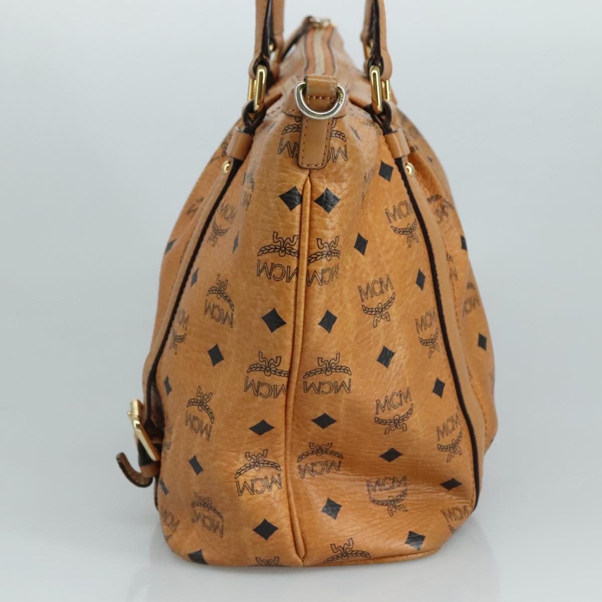MCM Visetos Brown Canvas Tote Bag (Pre-Owned) Size ONE SIZE - 4 Thumbnail