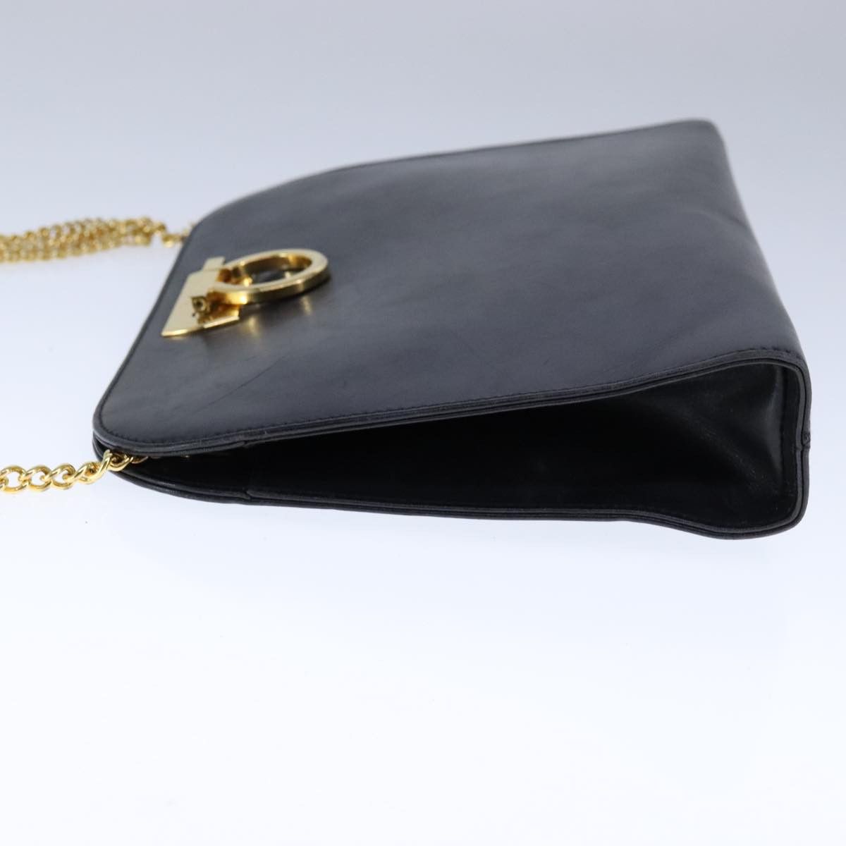 Salvatore Ferragamo Gancini Black Leather Shoulder Bag (Pre-Owned) Size ONE SIZE - 3 Thumbnail