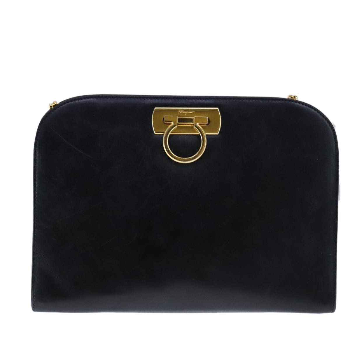 Salvatore Ferragamo Gancini Black Leather Shoulder Bag (Pre-Owned) Size ONE SIZE - 18 Thumbnail