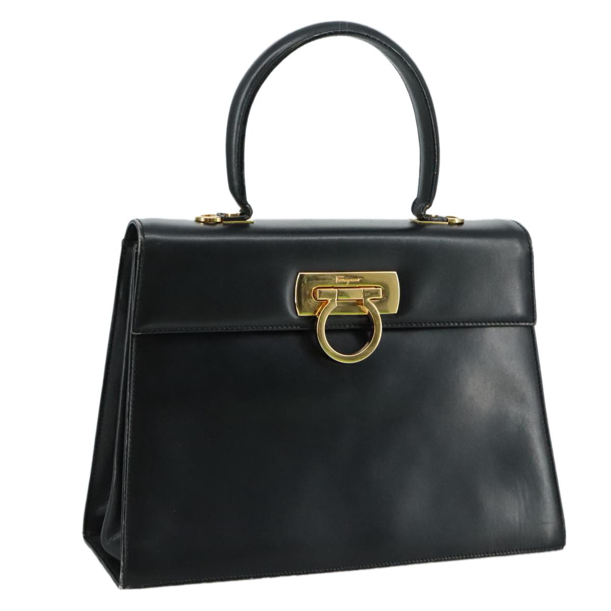 Salvatore Ferragamo Gancini Black Leather Handbag (Pre-Owned) Size ONE SIZE - 18 Thumbnail
