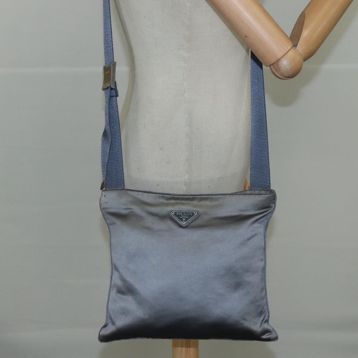 Prada Blue Silk Shoulder Bag (Pre-Owned) Size ONE SIZE - 15 Thumbnail