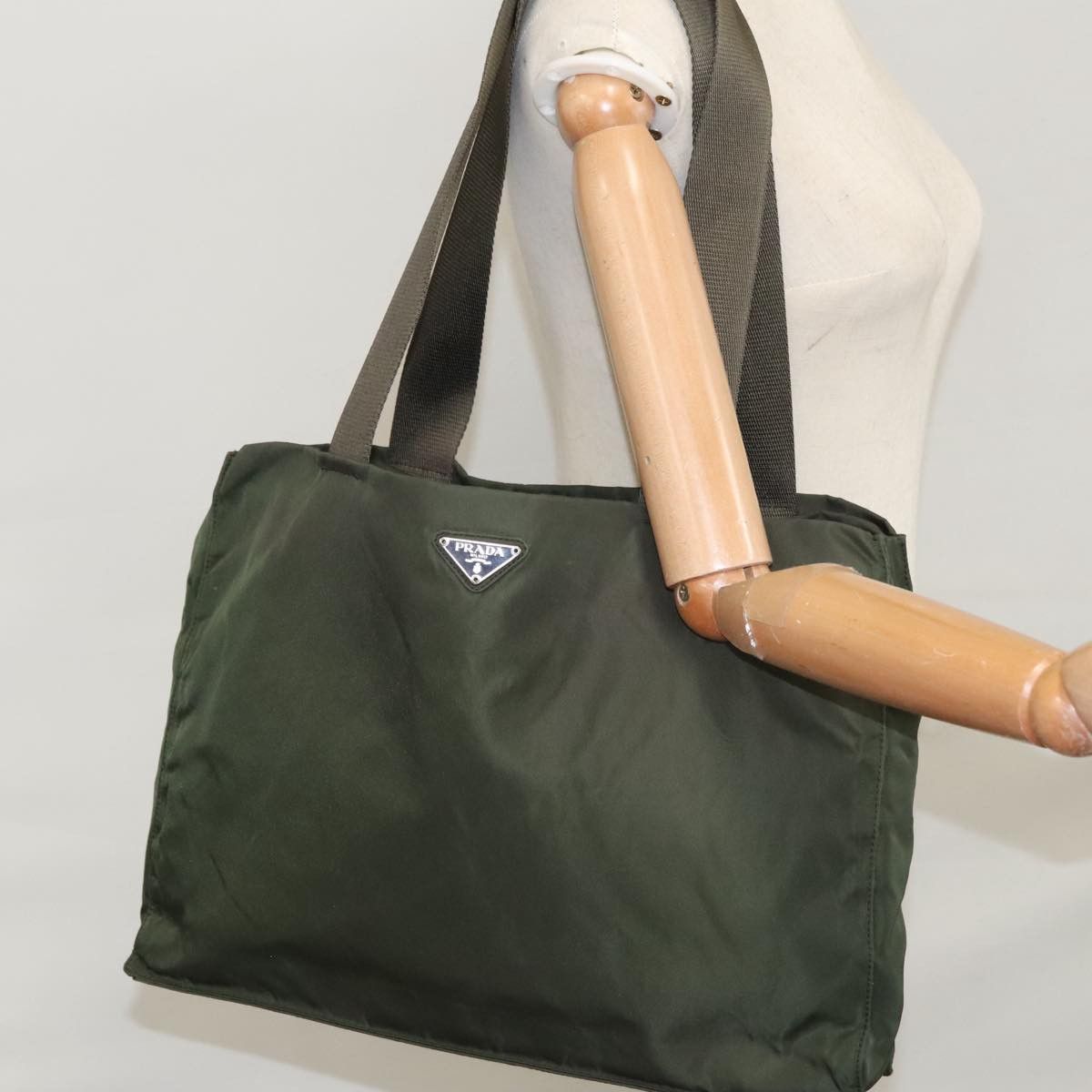 Prada Tessuto Khaki Synthetic Tote Bag (Pre-Owned) Size ONE SIZE - 14 Thumbnail