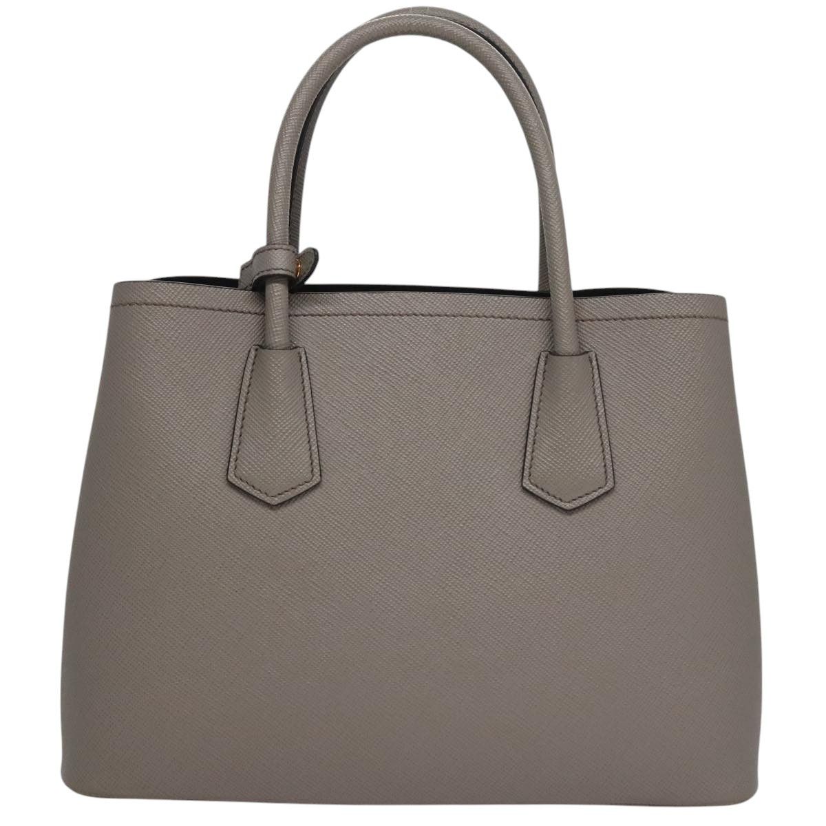 Prada Double Grey Leather Handbag (Pre-Owned) Size ONE SIZE - 2 Thumbnail