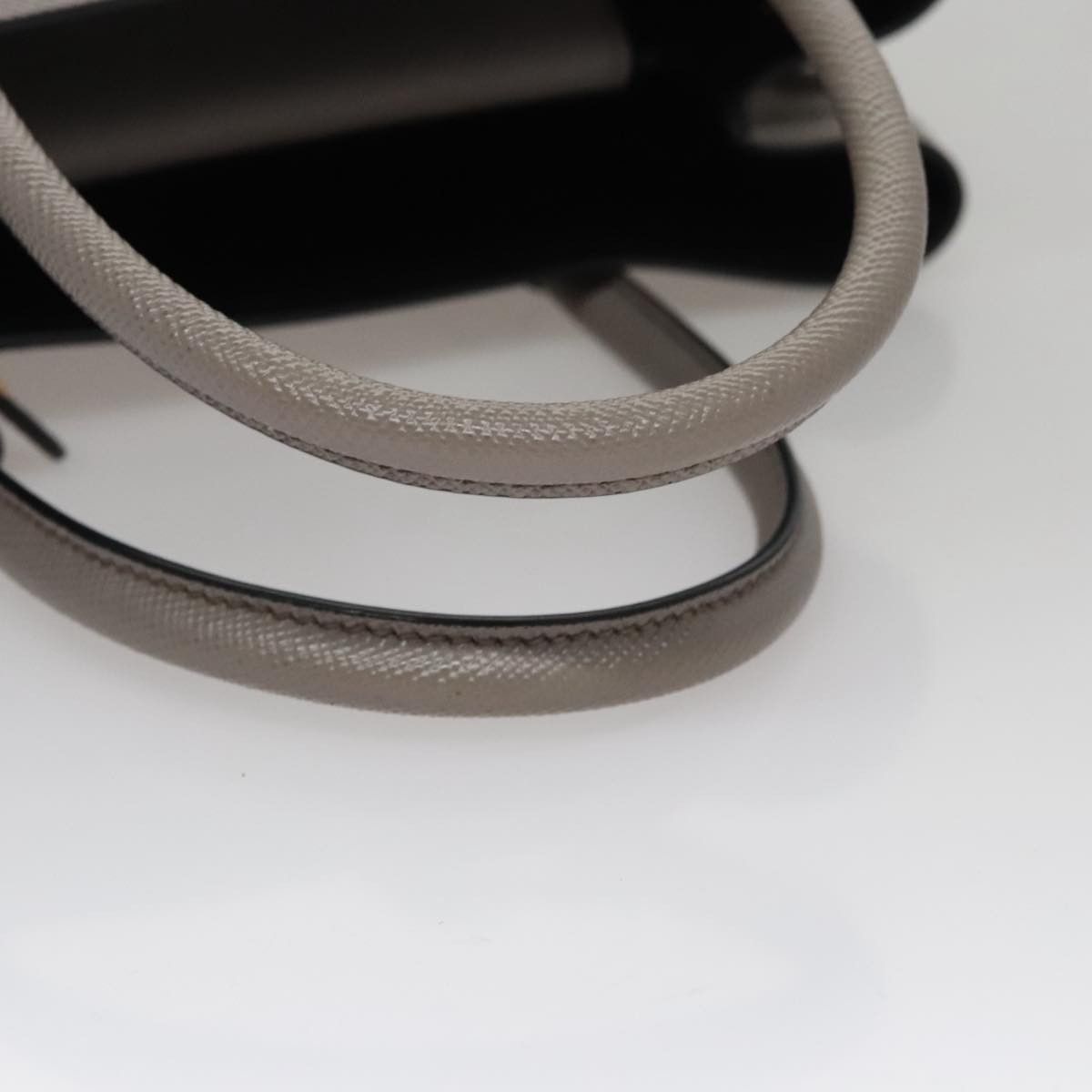 Prada Double Grey Leather Handbag (Pre-Owned) Size ONE SIZE - 5 Thumbnail