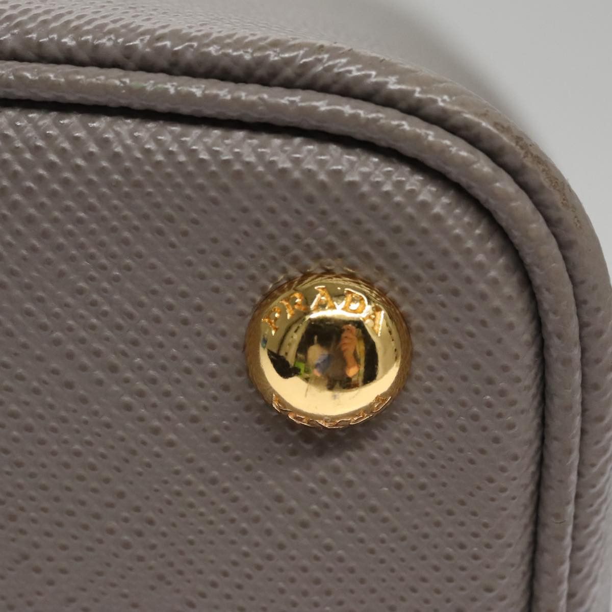 Prada Double Grey Leather Handbag (Pre-Owned) Size ONE SIZE - 12 Thumbnail