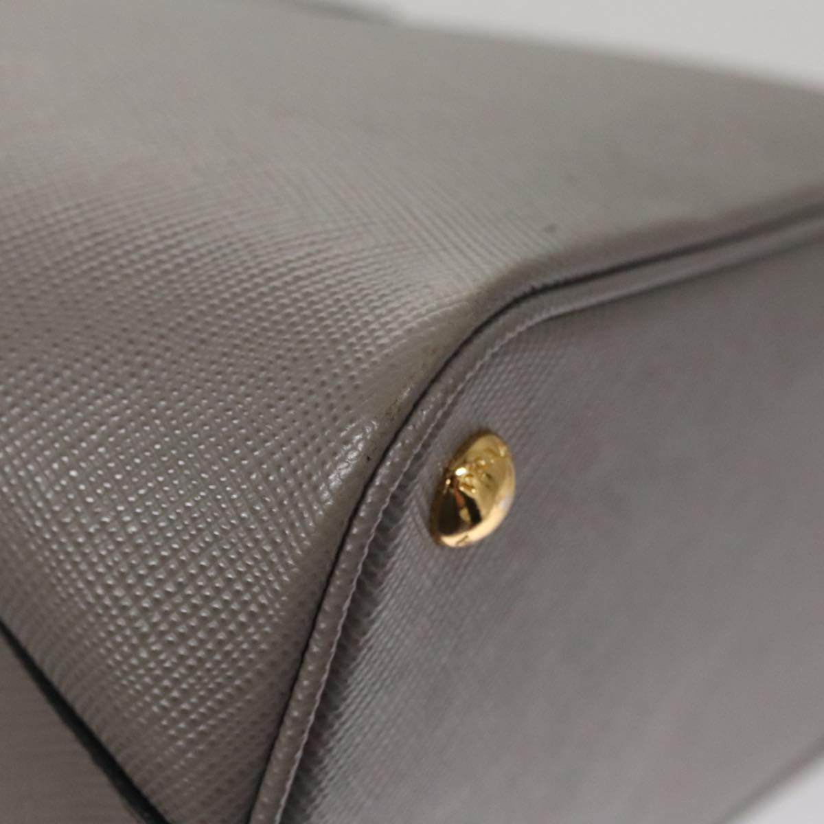 Prada Double Grey Leather Handbag (Pre-Owned) Size ONE SIZE - 10 Thumbnail