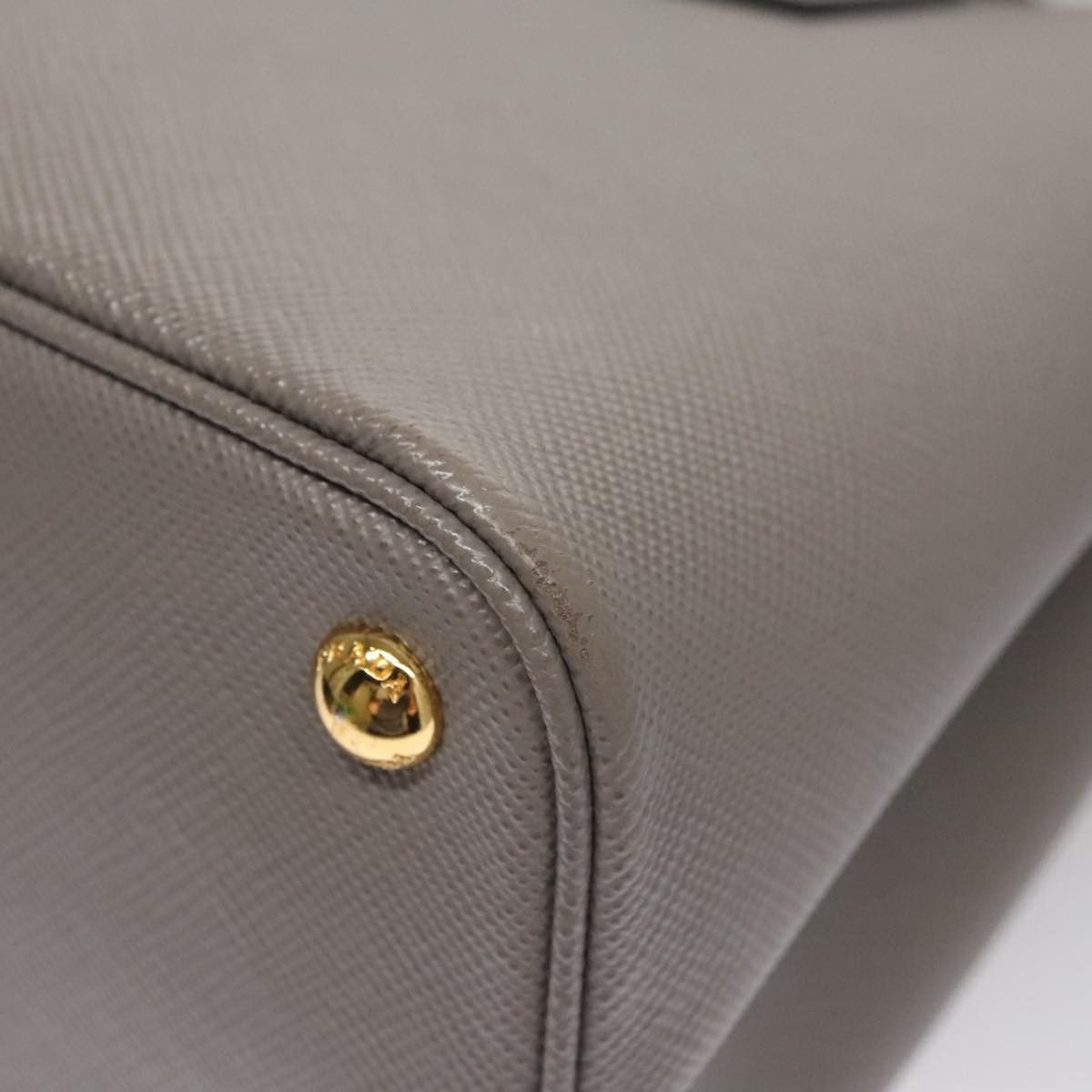 Prada Double Grey Leather Handbag (Pre-Owned) Size ONE SIZE - 11 Thumbnail