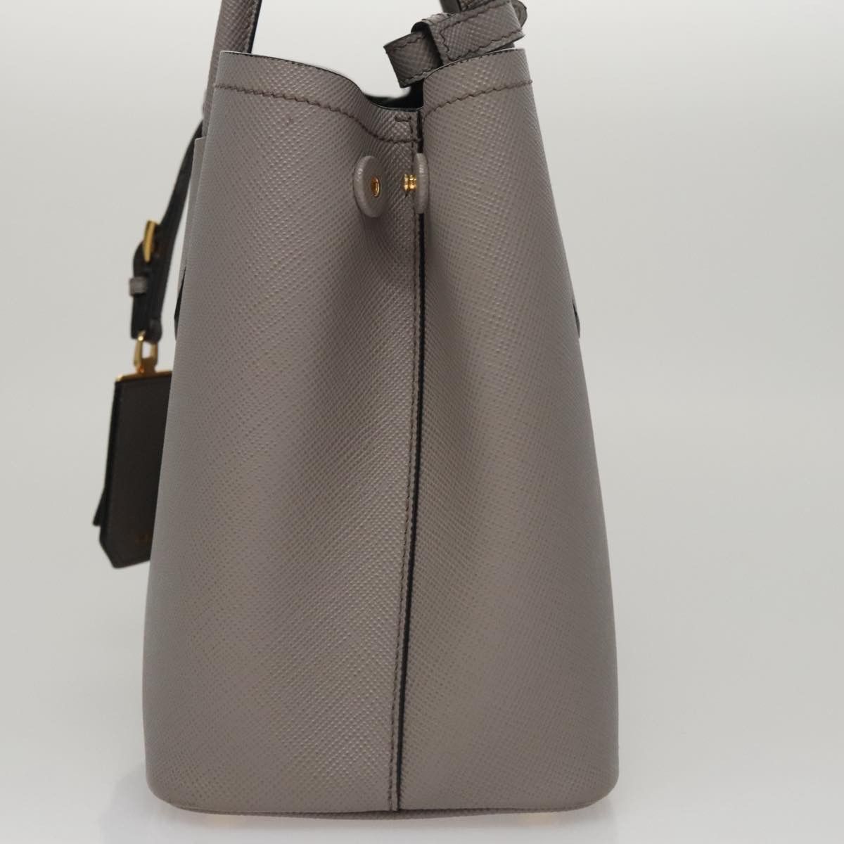 Prada Double Grey Leather Handbag (Pre-Owned) Size ONE SIZE - 3 Thumbnail
