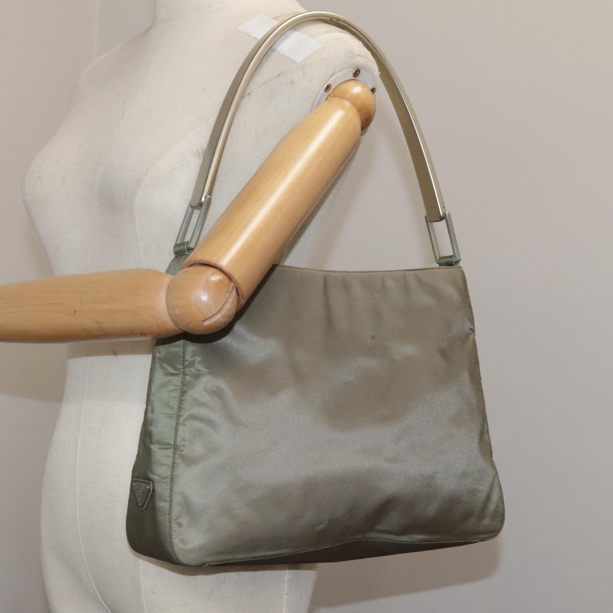 Prada Tessuto Khaki Synthetic Shoulder Bag (Pre-Owned) Size ONE SIZE - 16 Thumbnail