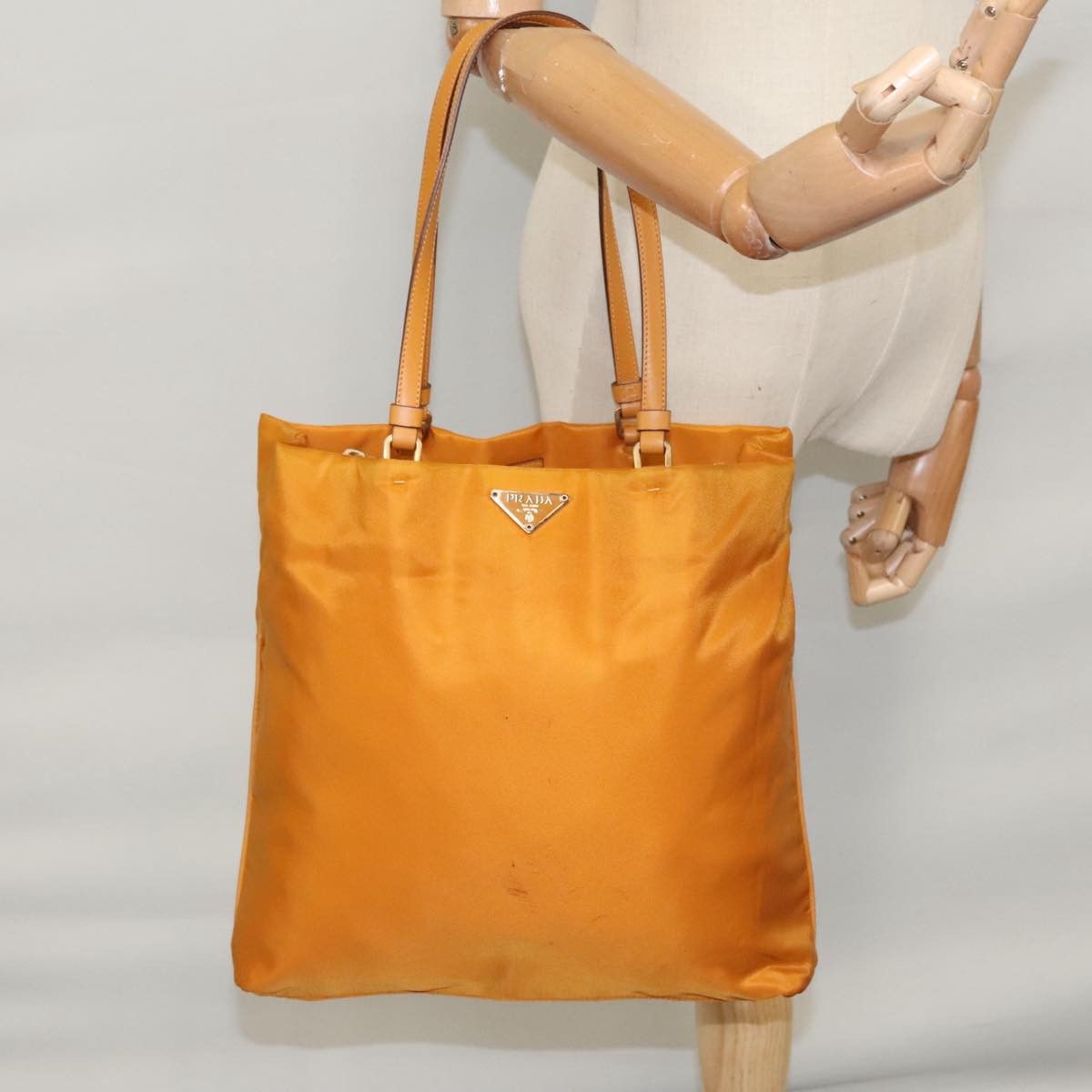 Prada Tessuto Orange Synthetic Tote Bag (Pre-Owned) Size ONE SIZE - 12 Thumbnail