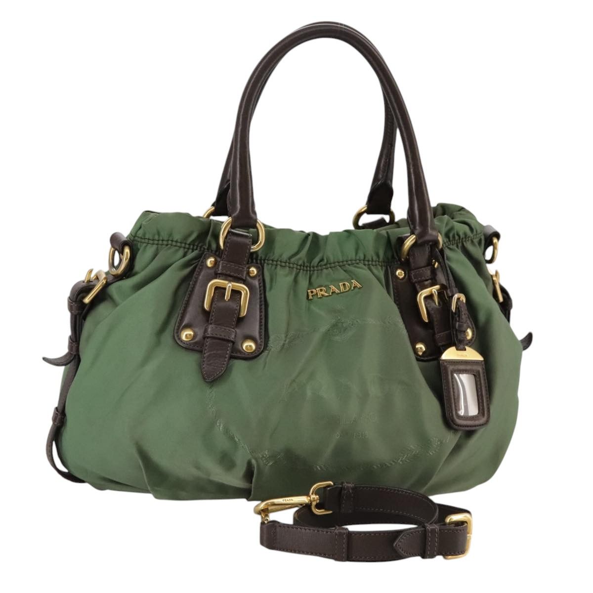 Prada Tessuto Green Synthetic Tote Bag (Pre-Owned) Size ONE SIZE - 16 Thumbnail
