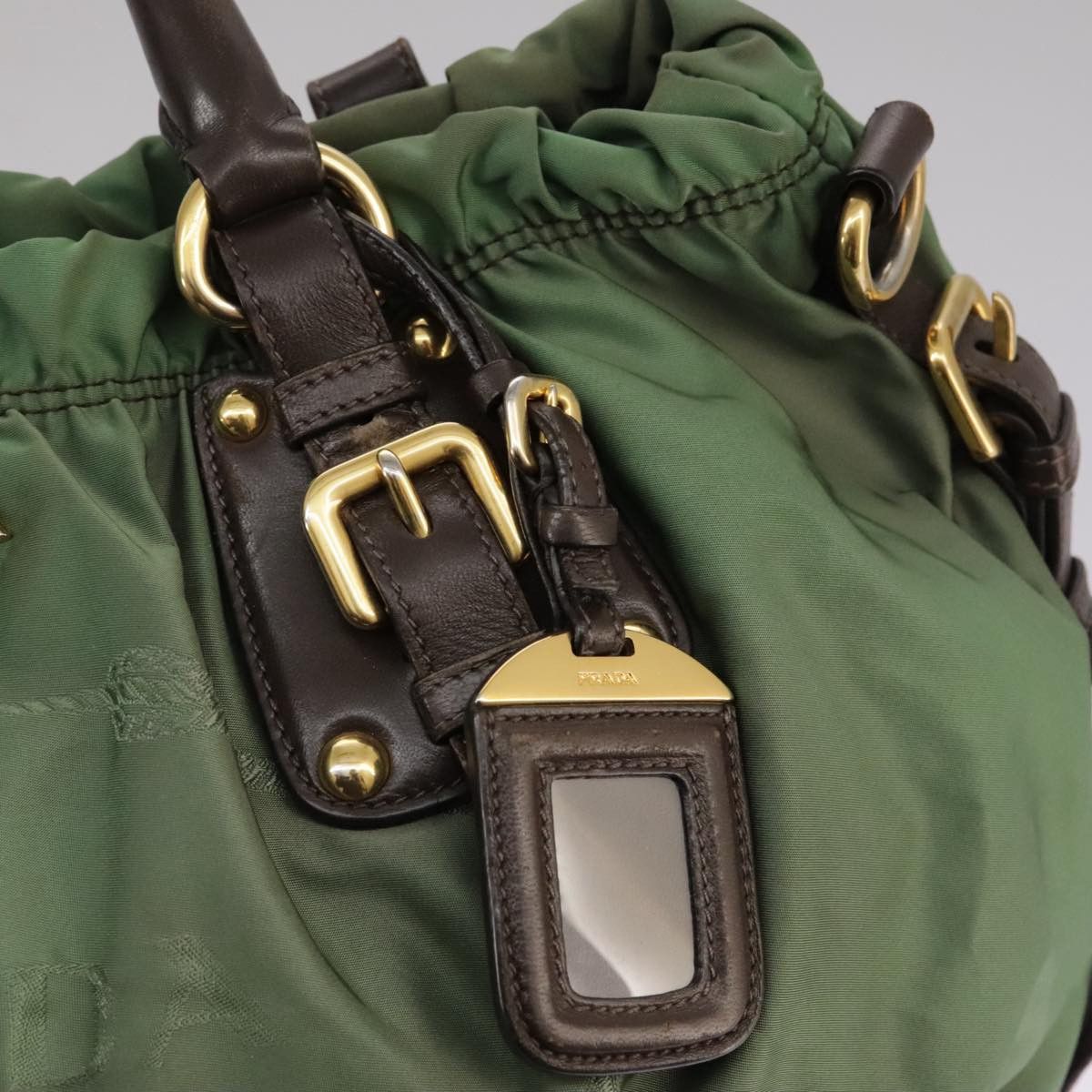Prada Tessuto Green Synthetic Tote Bag (Pre-Owned) Size ONE SIZE - 12 Thumbnail