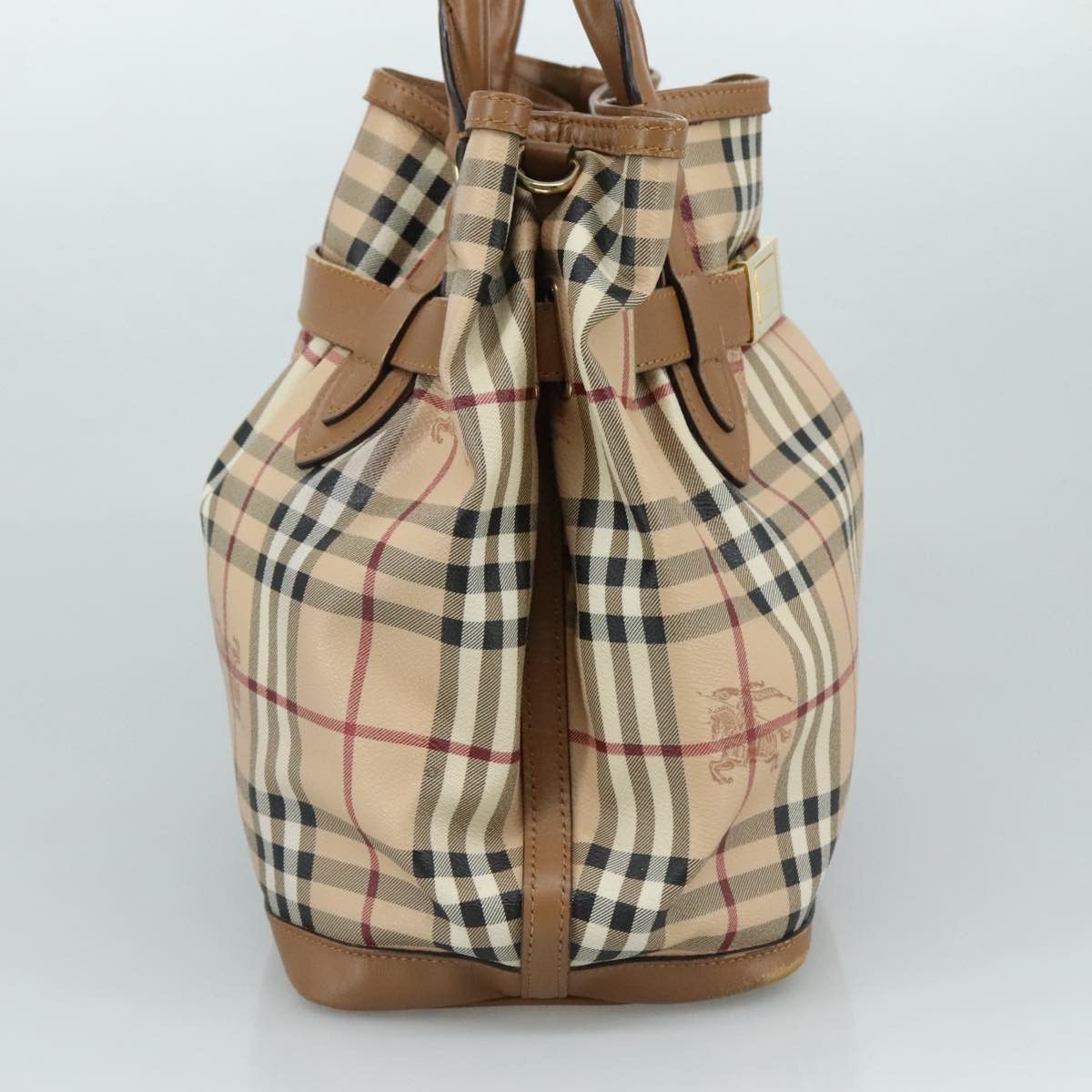 Burberry Nova Check Beige Canvas Tote Bag (Pre-Owned) Size ONE SIZE - 3 Thumbnail