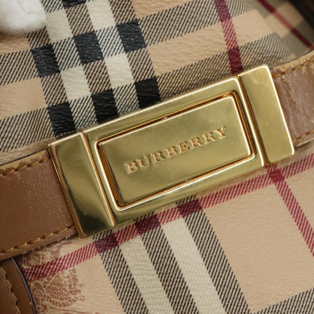 Burberry Nova Check Beige Canvas Tote Bag (Pre-Owned) Size ONE SIZE - 12 Thumbnail