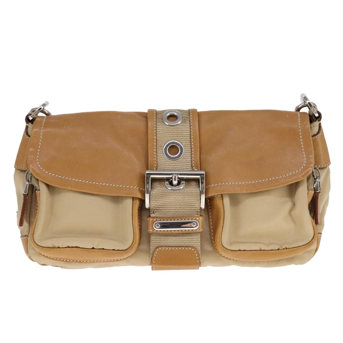 Prada Re-Nylon Beige Synthetic Shoulder Bag (Pre-Owned) Size ONE SIZE - 19 Thumbnail