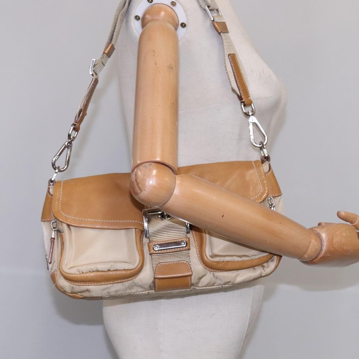 Prada Re-Nylon Beige Synthetic Shoulder Bag (Pre-Owned) Size ONE SIZE - 17 Thumbnail