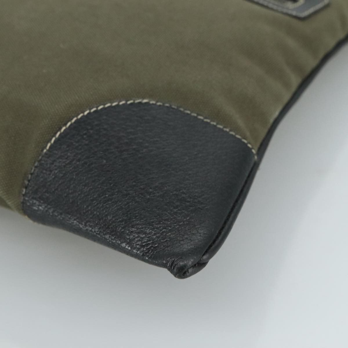 Prada Triangle Logo Khaki Canvas Handbag (Pre-Owned) Size ONE SIZE - 9 Thumbnail