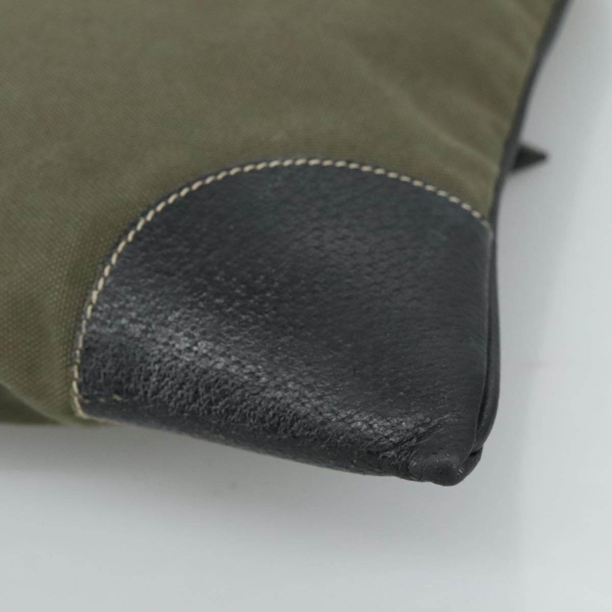 Prada Triangle Logo Khaki Canvas Handbag (Pre-Owned) Size ONE SIZE - 7 Thumbnail