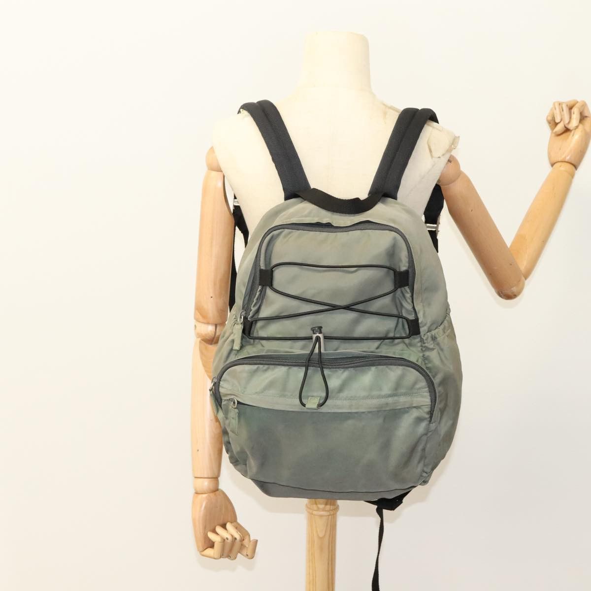 Prada Tessuto Khaki Synthetic Backpack Bag (Pre-Owned) Size ONE SIZE - 20 Thumbnail