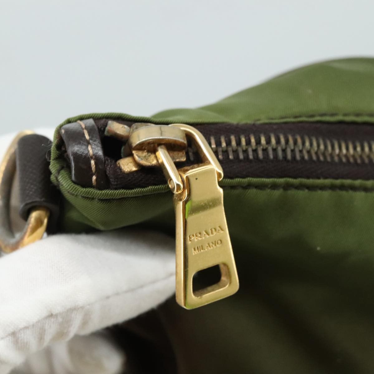Prada Tessuto Khaki Synthetic Tote Bag (Pre-Owned) Size ONE SIZE - 8 Thumbnail
