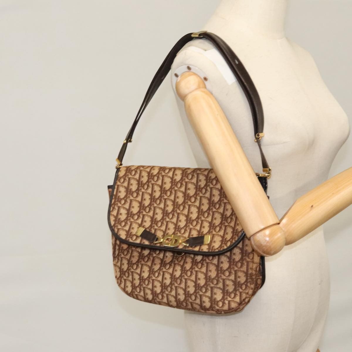 Dior Trotter Brown Canvas Shoulder Bag (Pre-Owned) Size ONE SIZE - 15 Thumbnail