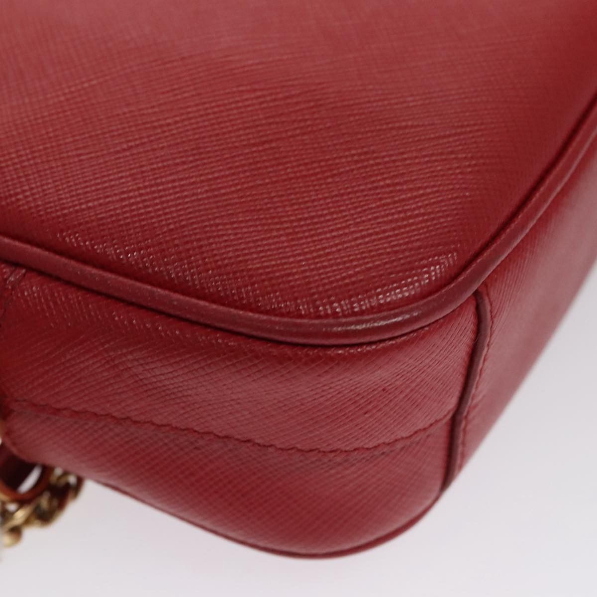 Prada Saffiano Red Leather Shoulder Bag (Pre-Owned) Size ONE SIZE - 9 Thumbnail