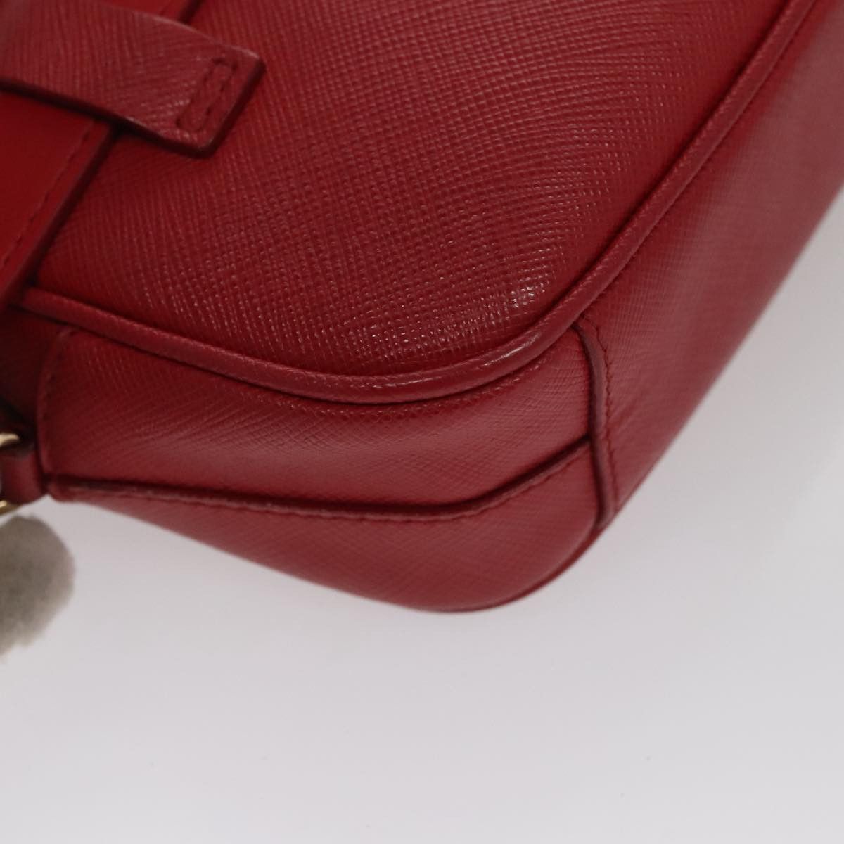 Prada Saffiano Red Leather Shoulder Bag (Pre-Owned) Size ONE SIZE - 11 Thumbnail