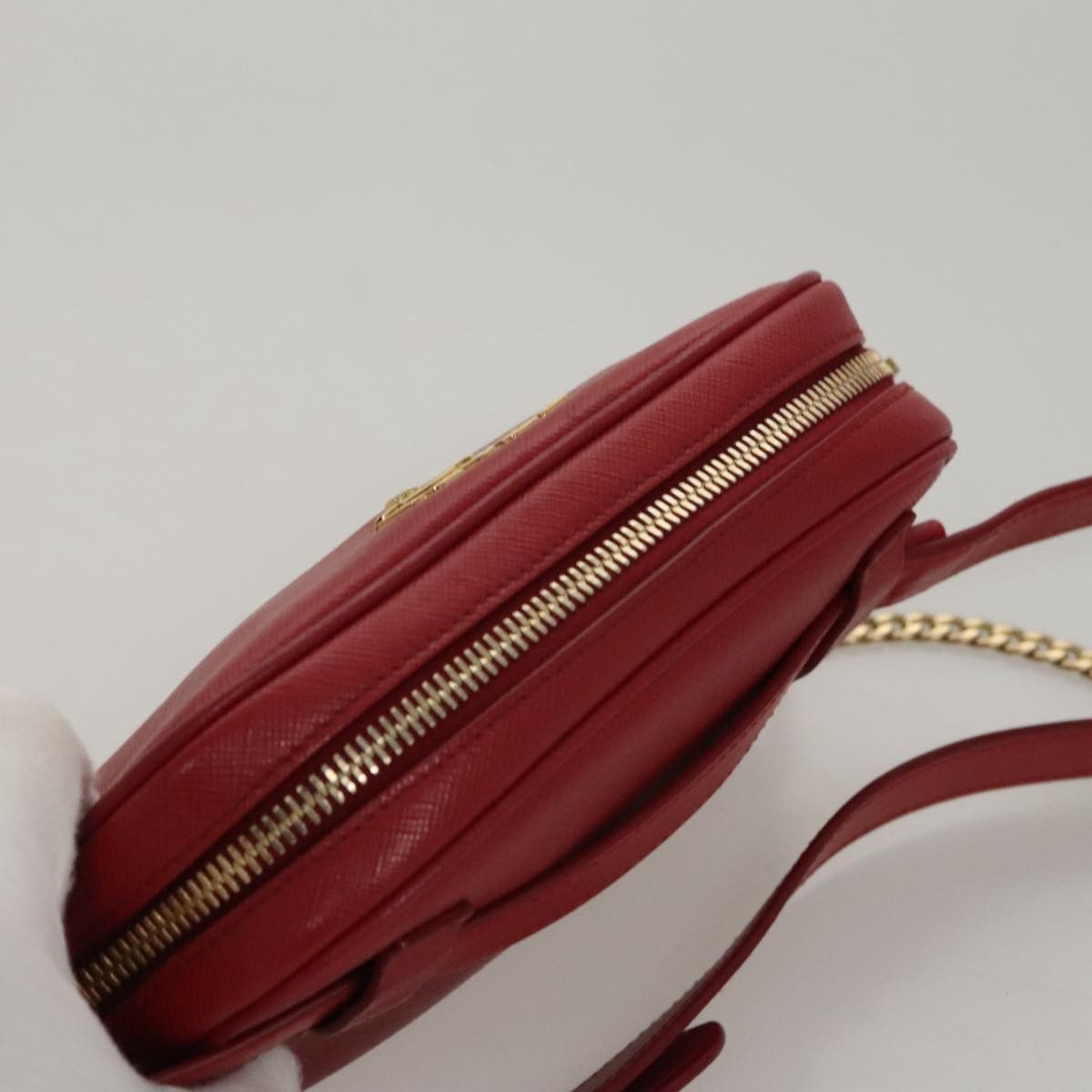 Prada Saffiano Red Leather Shoulder Bag (Pre-Owned) Size ONE SIZE - 12 Thumbnail