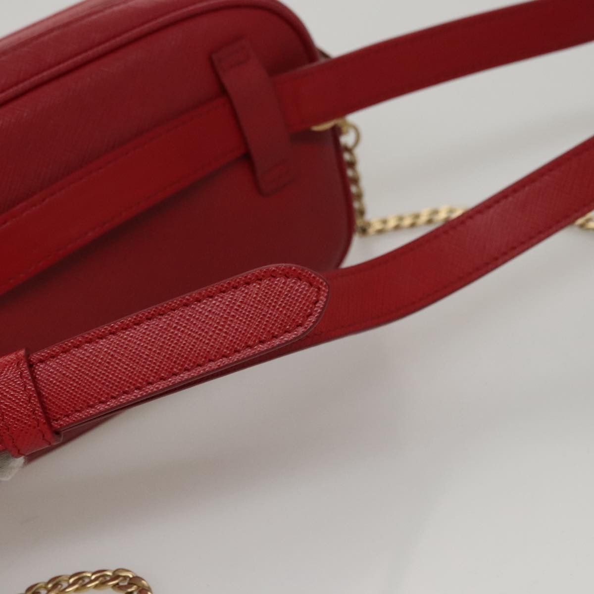 Prada Saffiano Red Leather Shoulder Bag (Pre-Owned) Size ONE SIZE - 6 Thumbnail