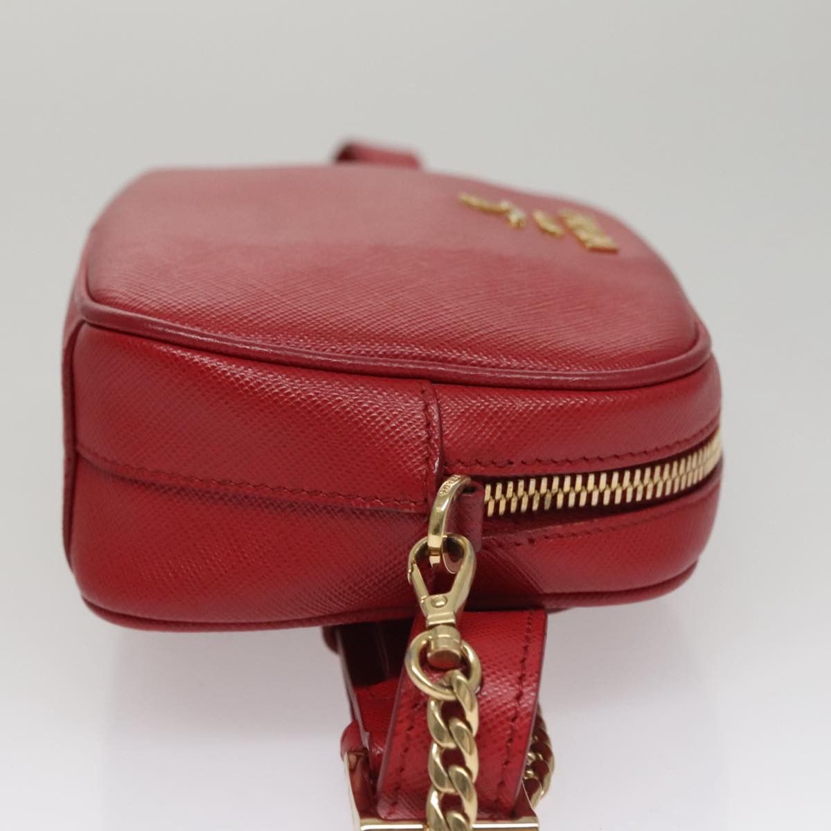 Prada Saffiano Red Leather Shoulder Bag (Pre-Owned) Size ONE SIZE - 3 Thumbnail