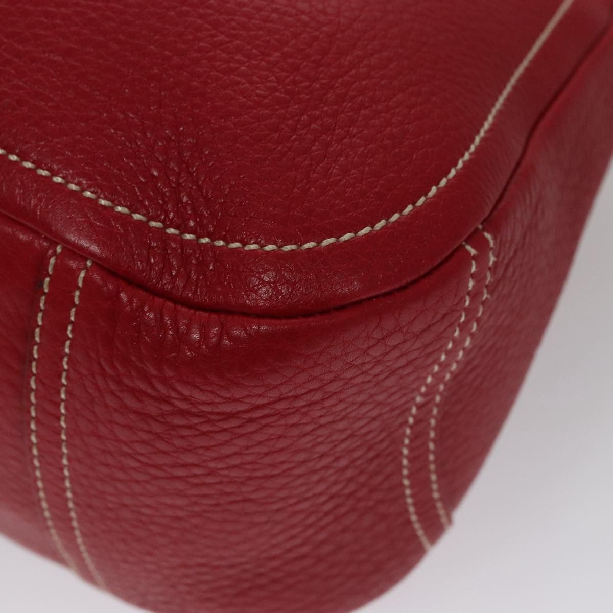 Prada Triangle Logo Red Leather Shoulder Bag (Pre-Owned) Size ONE SIZE - 10 Thumbnail