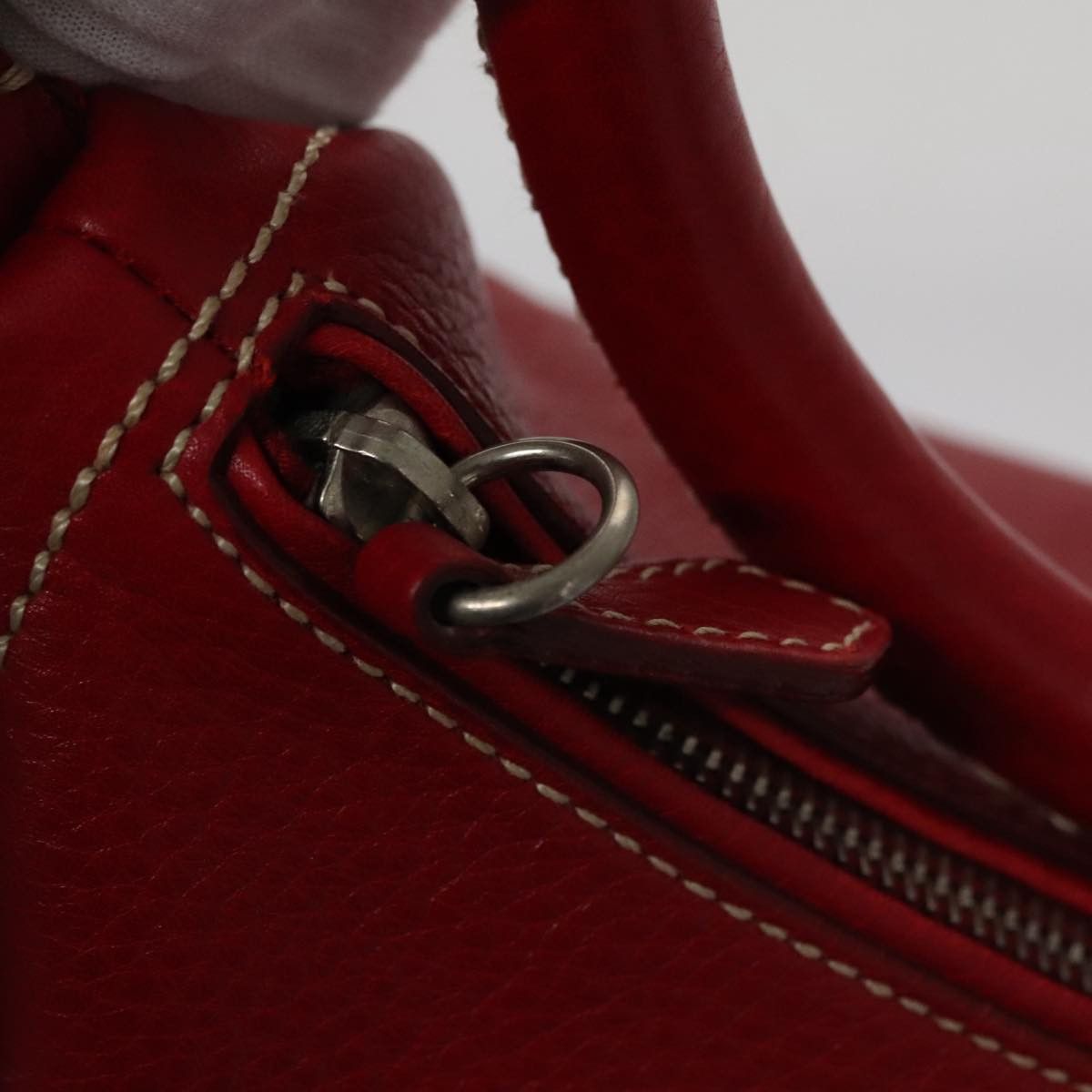 Prada Triangle Logo Red Leather Shoulder Bag (Pre-Owned) Size ONE SIZE - 11 Thumbnail