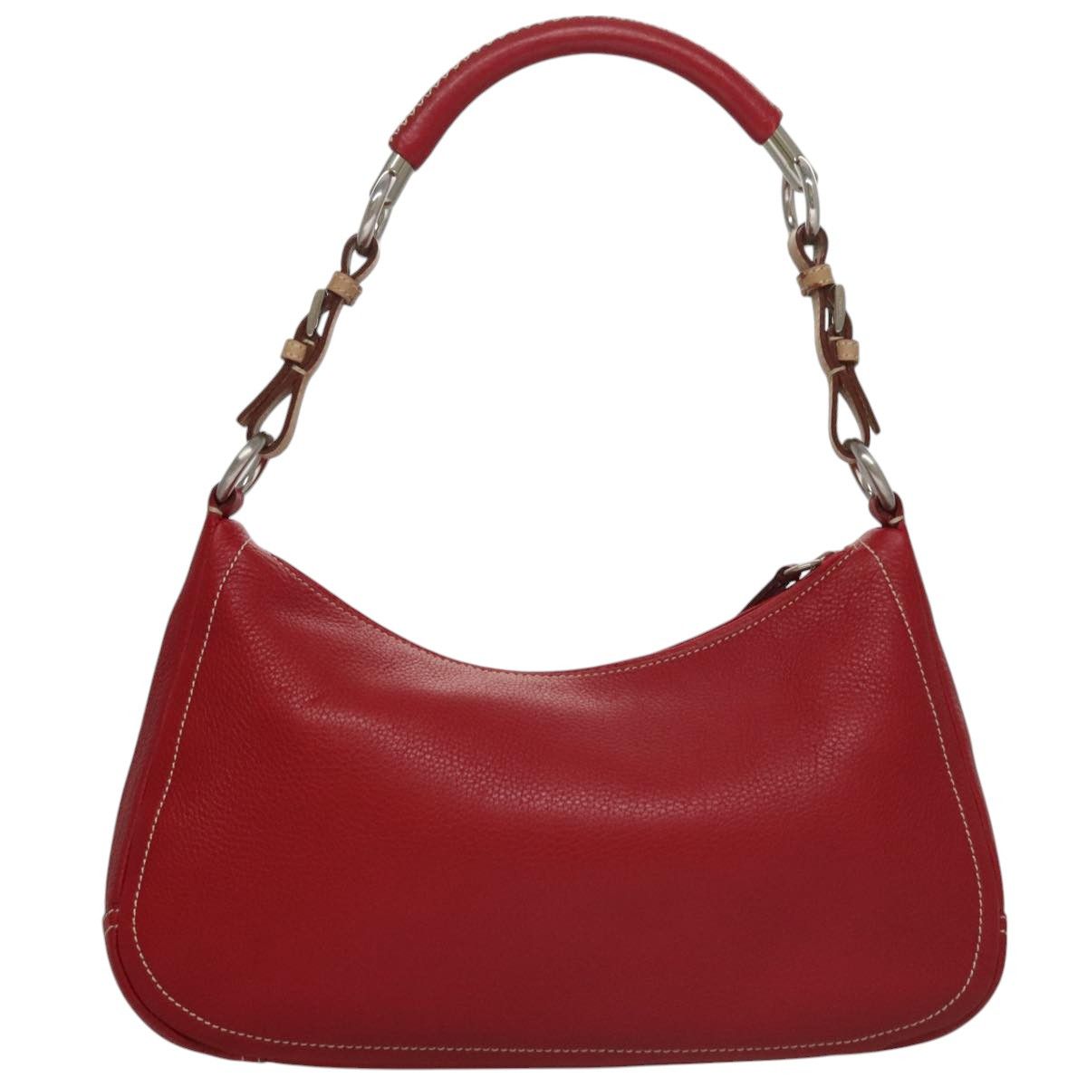 Prada Triangle Logo Red Leather Shoulder Bag (Pre-Owned) Size ONE SIZE - 2 Thumbnail