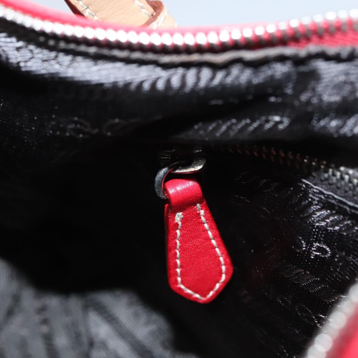 Prada Triangle Logo Red Leather Shoulder Bag (Pre-Owned) Size ONE SIZE - 12 Thumbnail