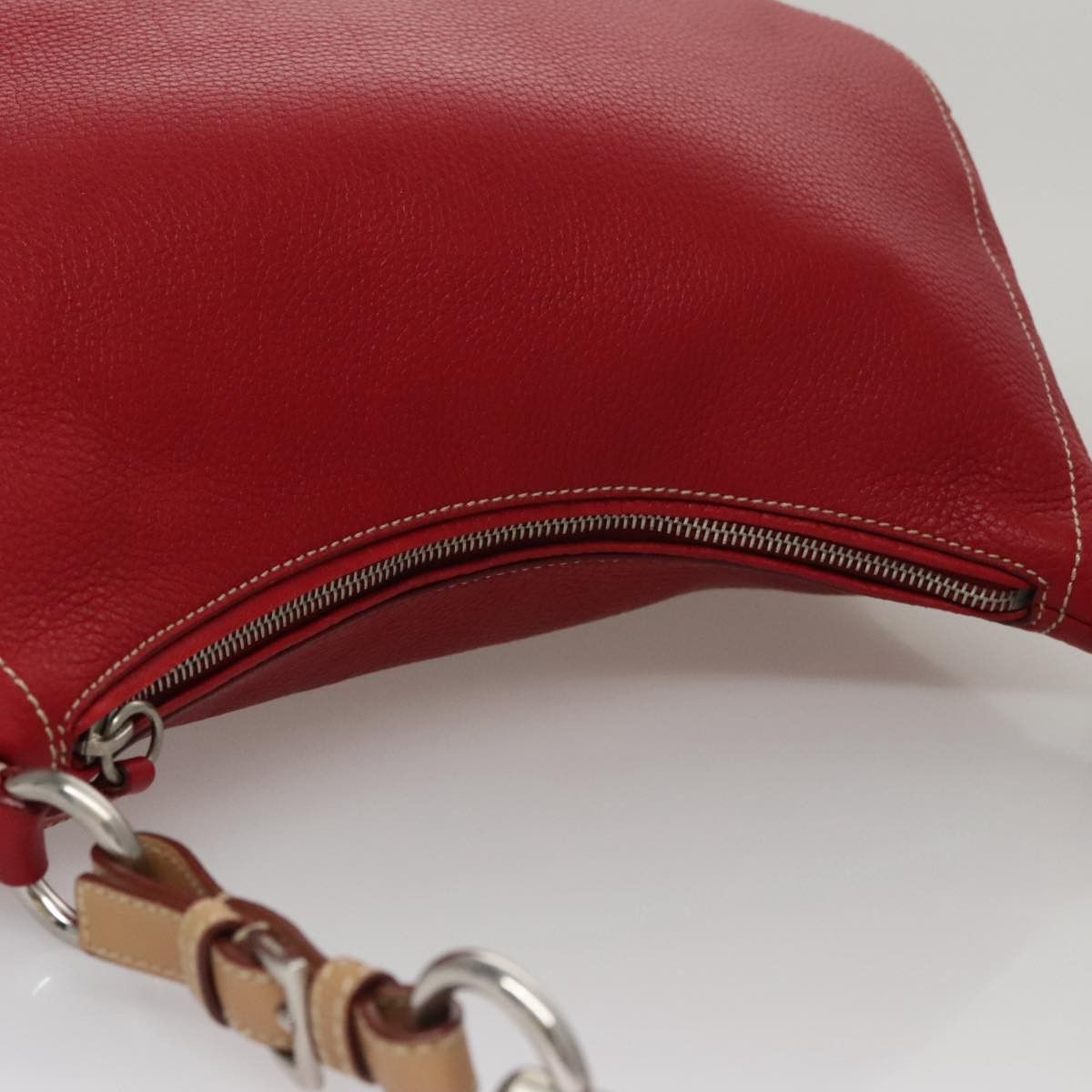 Prada Triangle Logo Red Leather Shoulder Bag (Pre-Owned) Size ONE SIZE - 20 Thumbnail