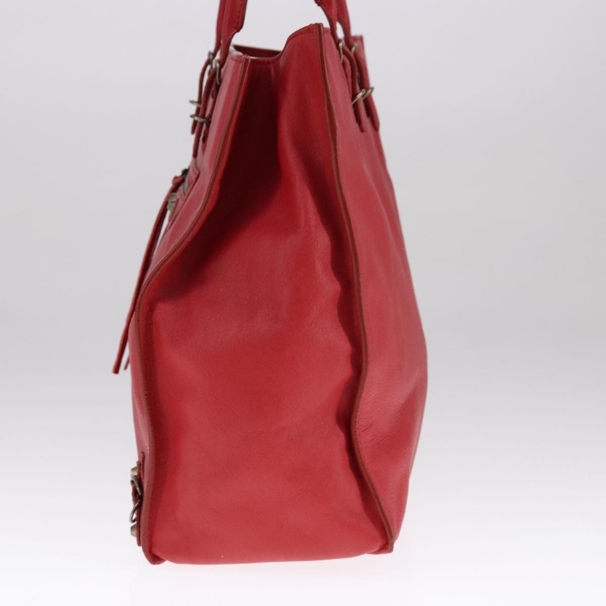 Balenciaga Papier Red Leather Tote Bag (Pre-Owned) Size ONE SIZE - 4 Thumbnail