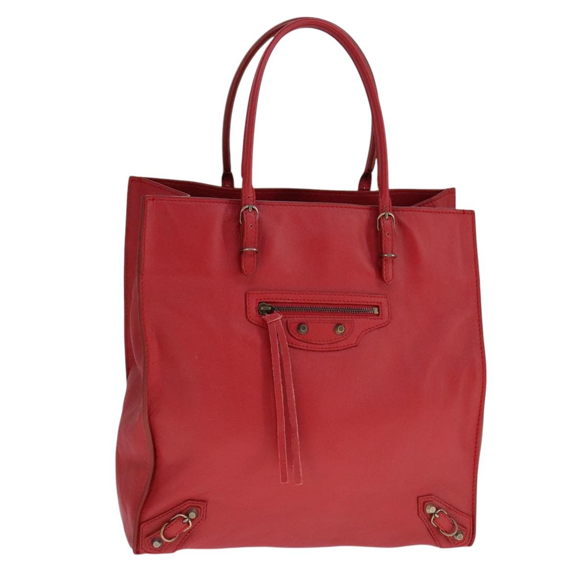 Balenciaga Papier Red Leather Tote Bag (Pre-Owned) Size ONE SIZE - 15 Thumbnail