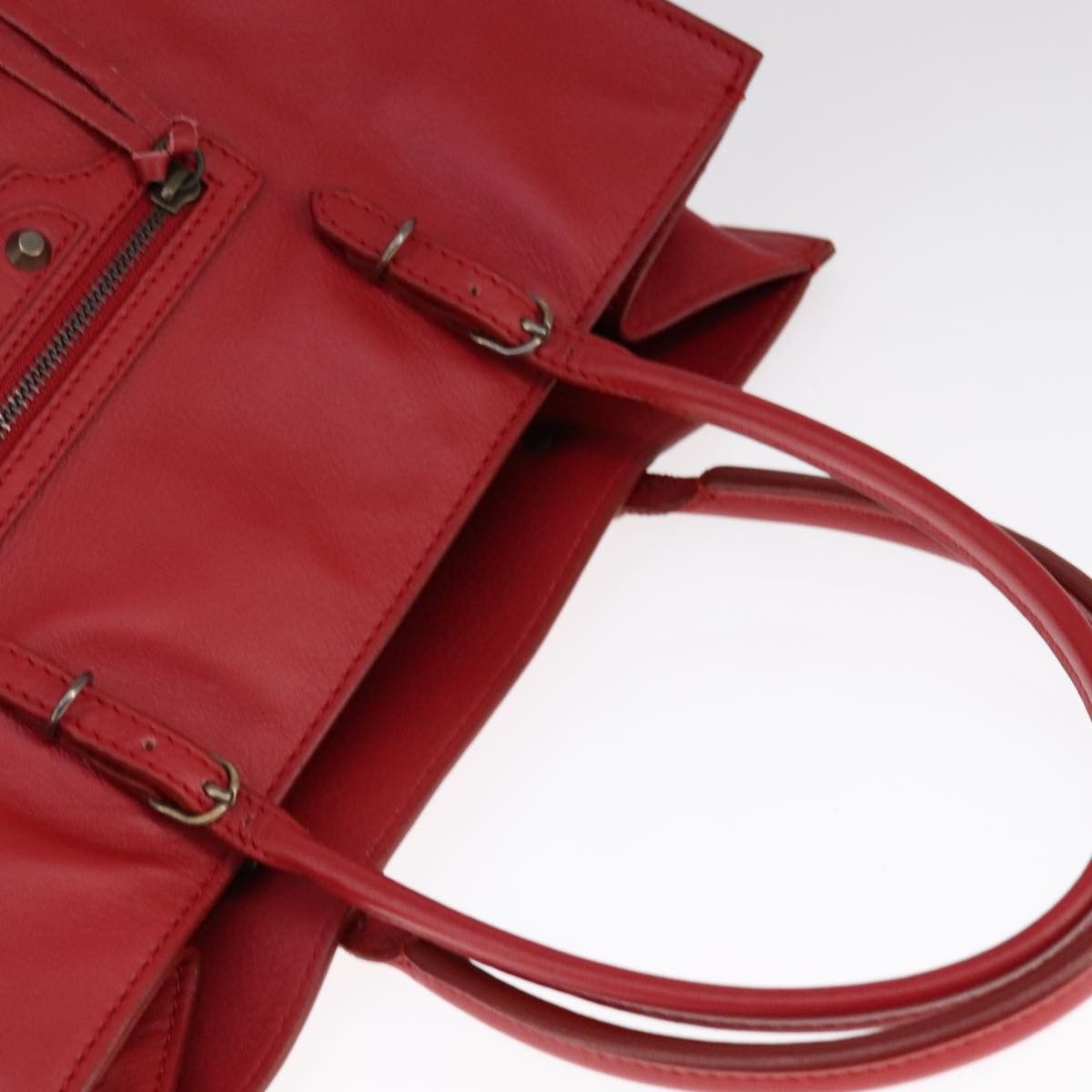 Balenciaga Papier Red Leather Tote Bag (Pre-Owned) Size ONE SIZE - 16 Thumbnail