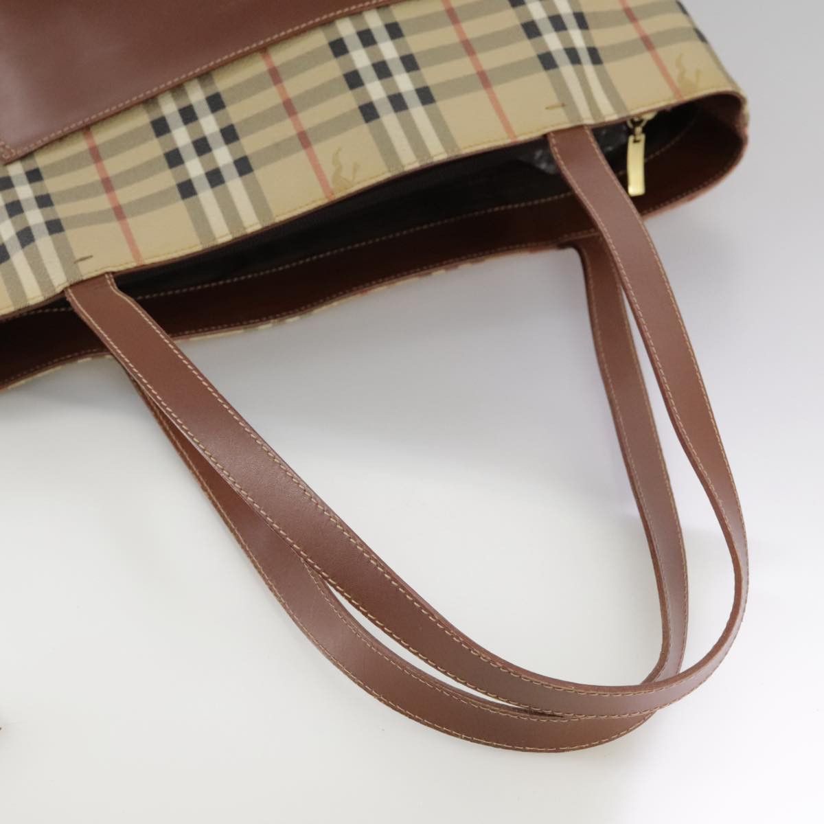 Burberry Nova Check Beige Canvas Tote Bag (Pre-Owned) Size ONE SIZE - 5 Thumbnail