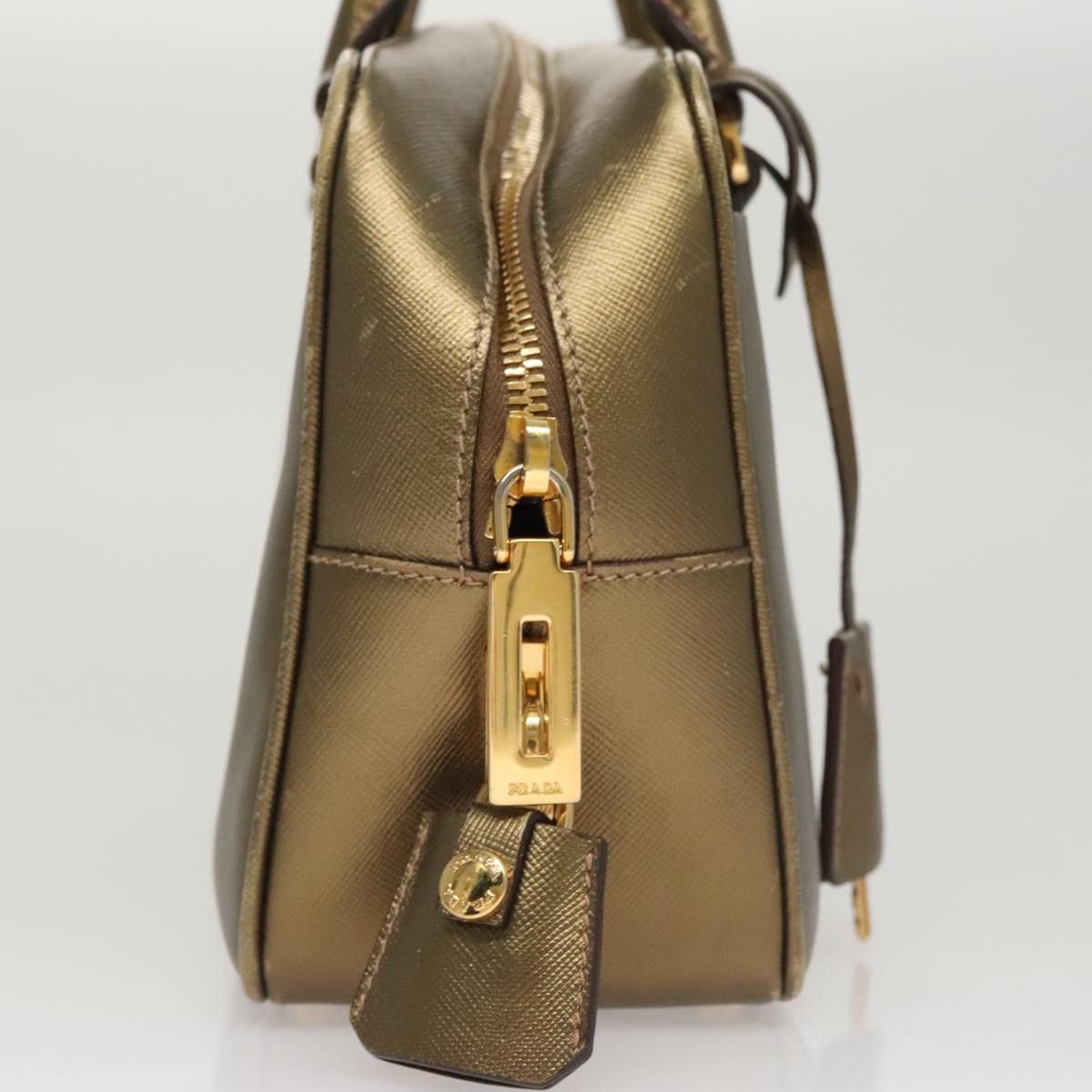 Prada Bauletto Gold Leather Handbag (Pre-Owned) Size ONE SIZE - 4 Thumbnail
