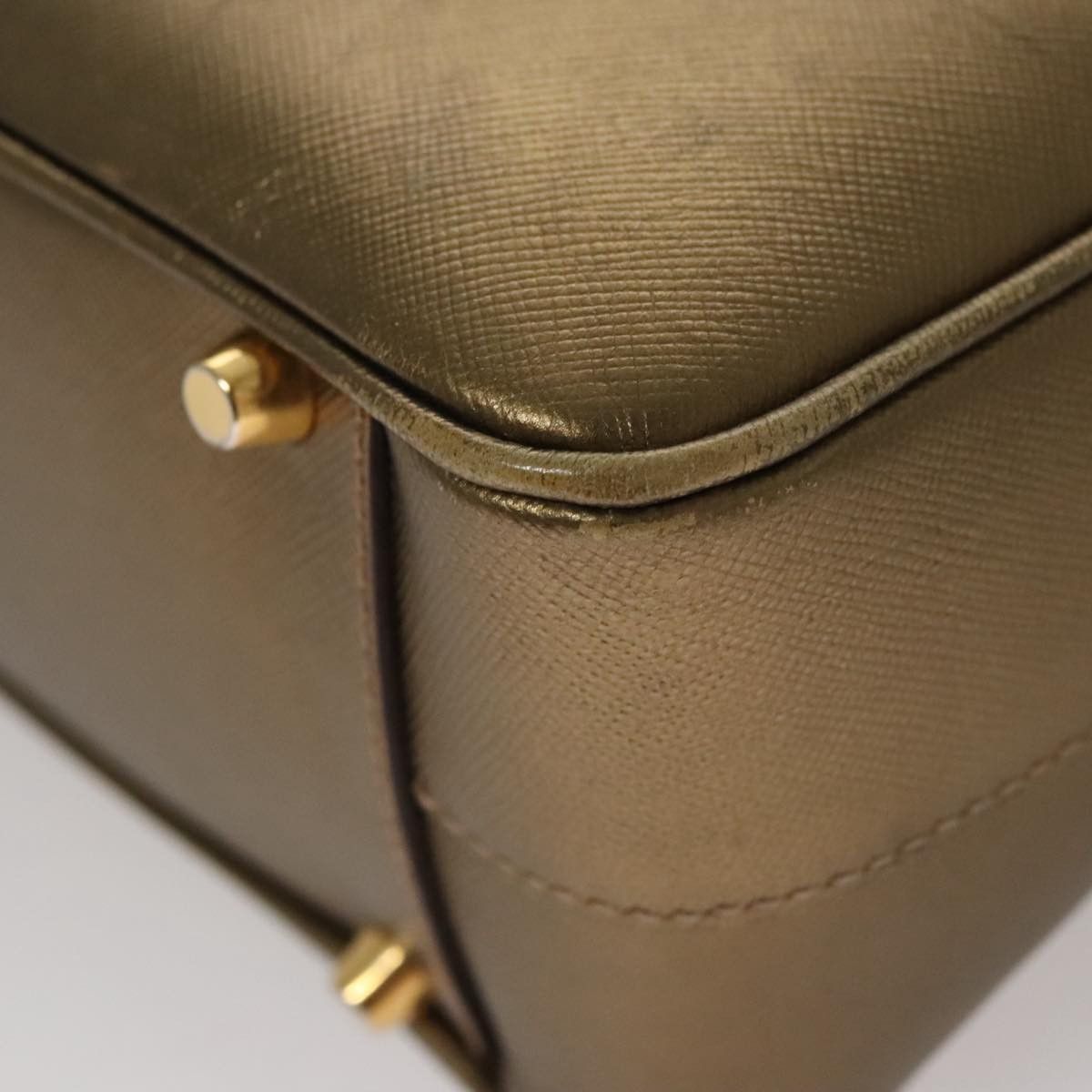 Prada Bauletto Gold Leather Handbag (Pre-Owned) Size ONE SIZE - 8 Thumbnail