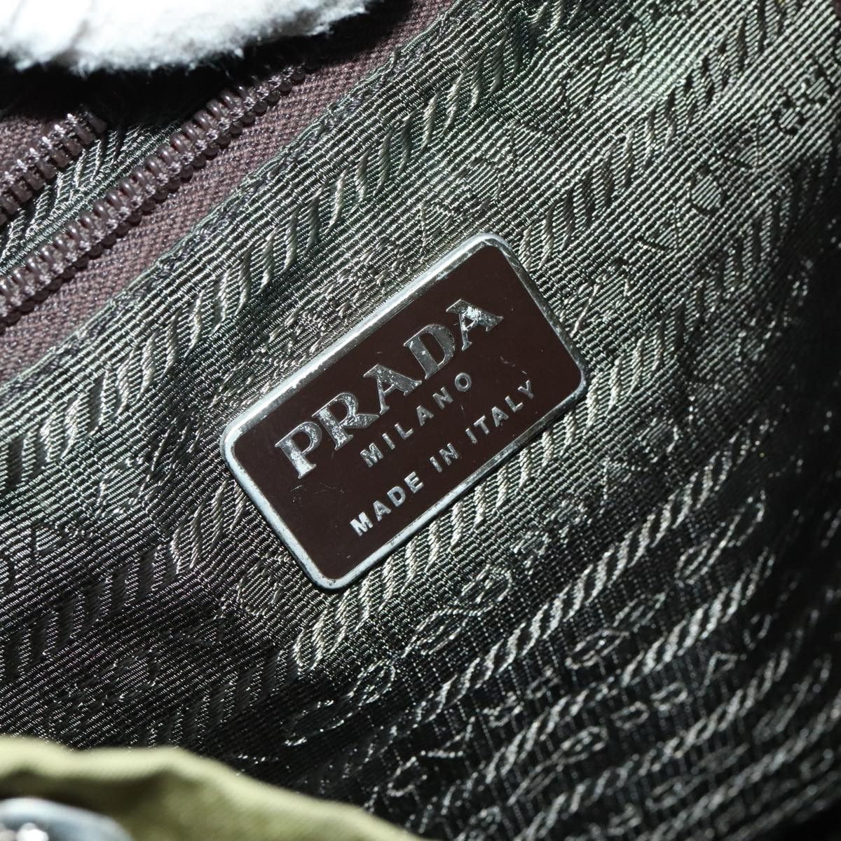 Prada Tessuto Khaki Synthetic Backpack Bag (Pre-Owned) Size ONE SIZE - 11 Thumbnail