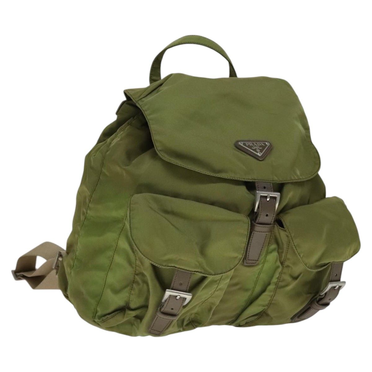 Prada Tessuto Khaki Synthetic Backpack Bag (Pre-Owned) Size ONE SIZE - 16 Thumbnail