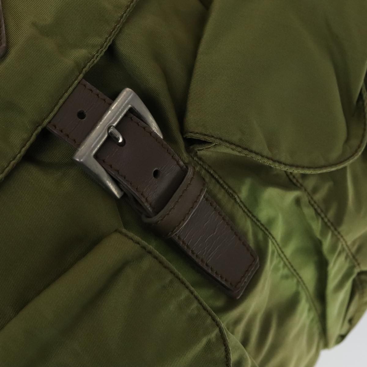 Prada Tessuto Khaki Synthetic Backpack Bag (Pre-Owned) Size ONE SIZE - 8 Thumbnail