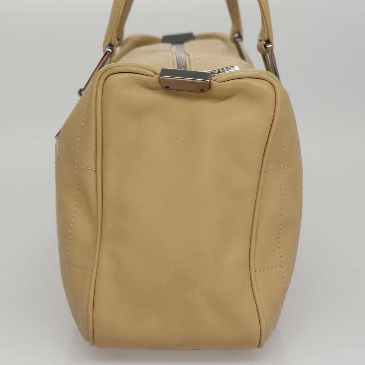 Chanel Chocolate Bar Beige Leather Handbag (Pre-Owned) Size ONE SIZE - 4 Thumbnail